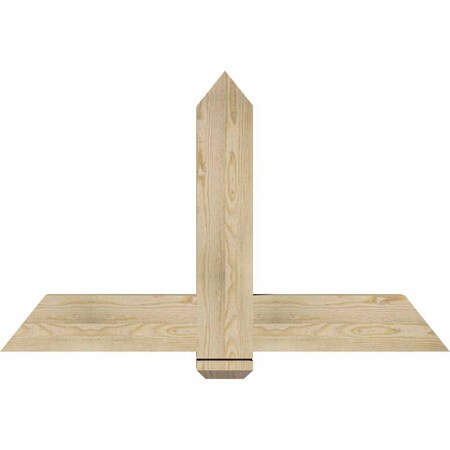 Ekena Millwork Eugene Rough Sawn Timber Gable Bracket, Douglas Fir, 48"W x 30"H x 4"D x 6"F, 15/12 Pitch GBW048X30X0406EUG00RDF